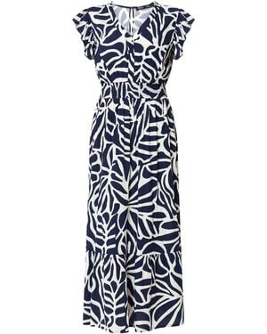 M Com Petite V-Neck Maxi Dress - Blue