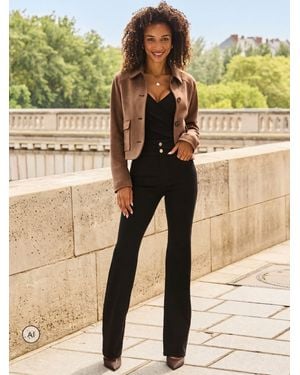 Sosandar Contour Waist Bootcut Jeans - Black