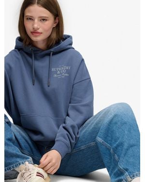 Superdry Luxe Casual Relaxed Hoodie - Blue