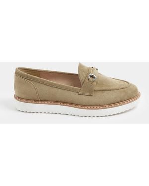 Yours Curve Extra Wide Fit Eee Faux Suede Snaffle Loafers - White
