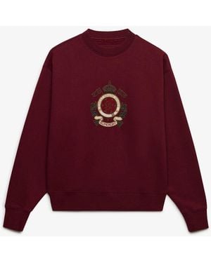 Superdry Crest Loose Crew Neck Sweatshirt - Red