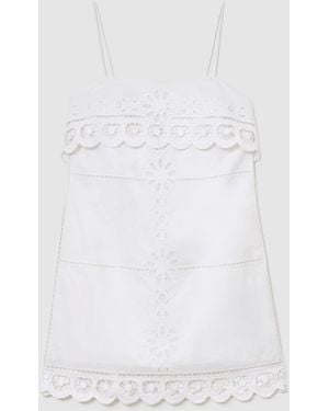 Reiss Cotton Lace-Detail Mini Dress - White