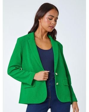 Roman Textured Blazer Jacket - Green