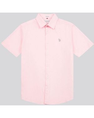 U.S. POLO ASSN. U. S. Polo Assn U. S. Polo Assn. Linen Blend Short Sleeve Shirt - Pink