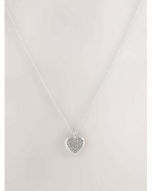 Next Tone Sparkle Heart Necklace - White