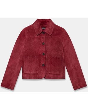 Mint Velvet Suede Jacket - Red
