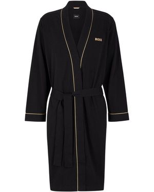 BOSS Classic Contrast Logo Robe - Black