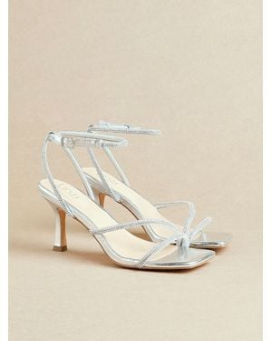 Linzi Ruma Wide Fit Diamante Heeled Sandals - Natural