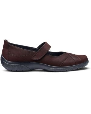 Hotter Wide Fit Hope Touch-Fastening Mary Janes Shoes - Weiß