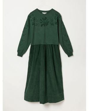 FatFace Fatface Pacey Petite 2In1 Cord Midi Dress - Green