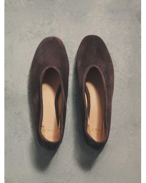 The Set Soft Suede Leather Ballerinas - Gray