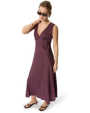 Whistles Mini Spot Sleeveless Dress - Purple