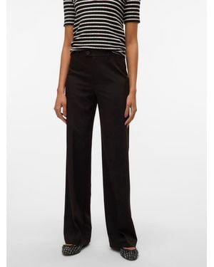 Vero Moda Mid Rise Straight Leg Pants - Black