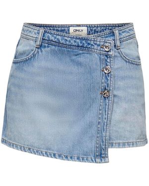 ONLY Mini Denim Wrap Skort - Blue