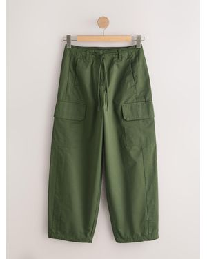 Next Khaki Cargo Cotton Balloon Leg Trousers - Green