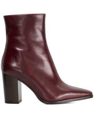 dunelondon Dune London Patently Chisel Toe Block Boots - Purple