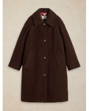 White Stuff Kelsey Boucle Wool Blend Coat - Brown