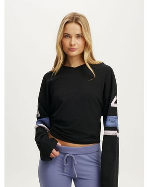Cotton On Active Graphic V-Neck Long Sleeves T-Shirt - Black