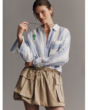 Anthropologie Bennet Linen Buttondown Shirt - Gray