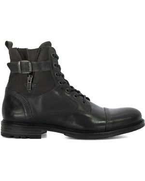 Dune Call Casual Buckle Detail Ankle Boots - Black