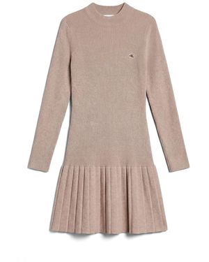 Calvin Klein Ribbed Cotton Flared Mini Dress - White