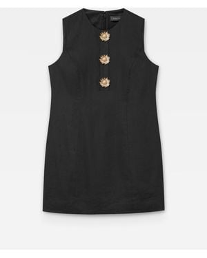 Mint Velvet Mint Velvet Linen Statement Button Mini Dress - Black