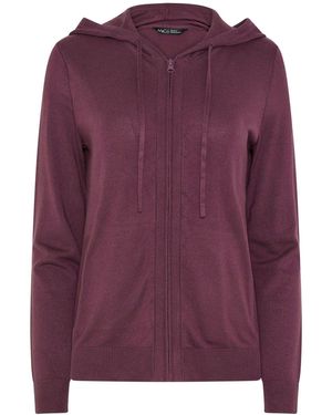 M Com Zip Through Knitted Hoodie - Purple