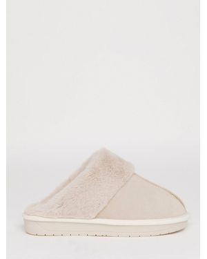 Simply Be Simply Be Standard Fit Faux Fur Mule Slippers - Natural