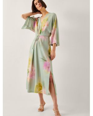 Monsoon Jane Floral Print Midi Dress - Green