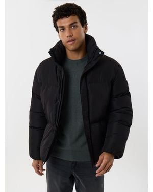 Threadbare Showerproof Longline Puffer Coat - Black