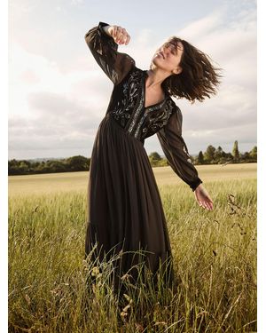 Monsoon Josephine Embellished Maxi Dress - Natural