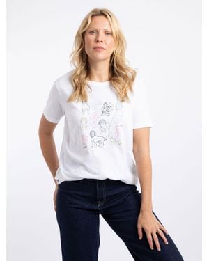 Weird Fish Pooches Front Print Graphic T-Shirt - White
