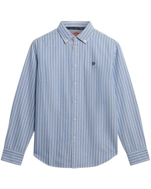 Superdry Slim Oxford Bd Long Sleeve Shirt - Blue