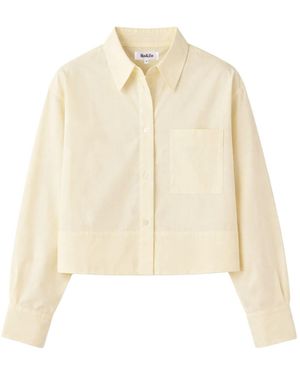 Ro & Zo Cotton Poplin Cropped Shirt - Natural