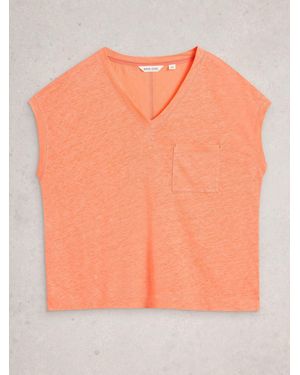 White Stuff Iris Linen T-Shirt - Orange
