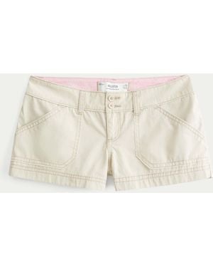 Hollister Low Rise Mini Shorts - Natural
