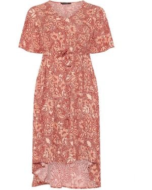 Evans Printed Hi Lo Dress - Pink