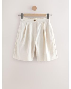 Next Linen Bermuda Shorts - Natural