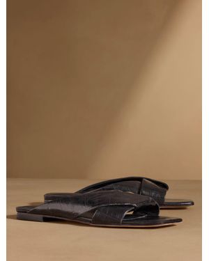 Russell & Bromley Medway Mule Flat Sandals - Brown