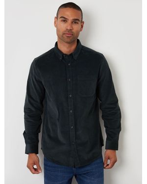 Threadbare Dark Corduroy Shirt - Black