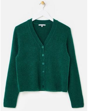 Oliver Bonas Forest V-Neck Button Up Knitted Cardigan - Green
