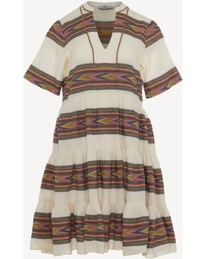 Devotion Twins Mini Harmonia Chevron Stripe Dress - Natural