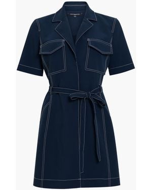 French Connection Azra Patch Pocket Mini Dress - Blue