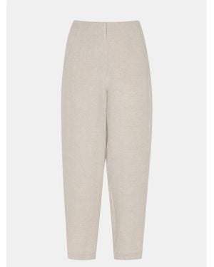 Whistles Petite Linen Barrel Pants - White