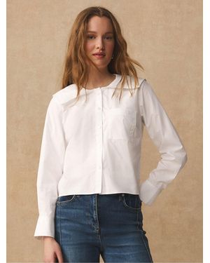 Next Long Sleeve Sailor Collar Shirt - White