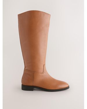 Next Standard/Wide Fit Forever Comfort Flat Riding Boots - Brown