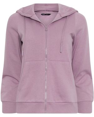 M Com Petite Zip Essential Hoodie - Purple