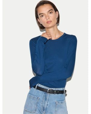 Jigsaw Long Sleeve 100% Cotton Top - Blue
