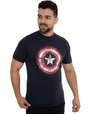 Character Captain America 100% Cotton T-Shirt - Blue