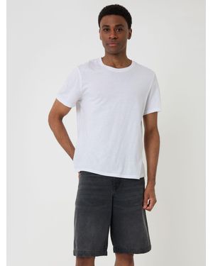 Threadbare Baggy Denim Jort Shorts - White